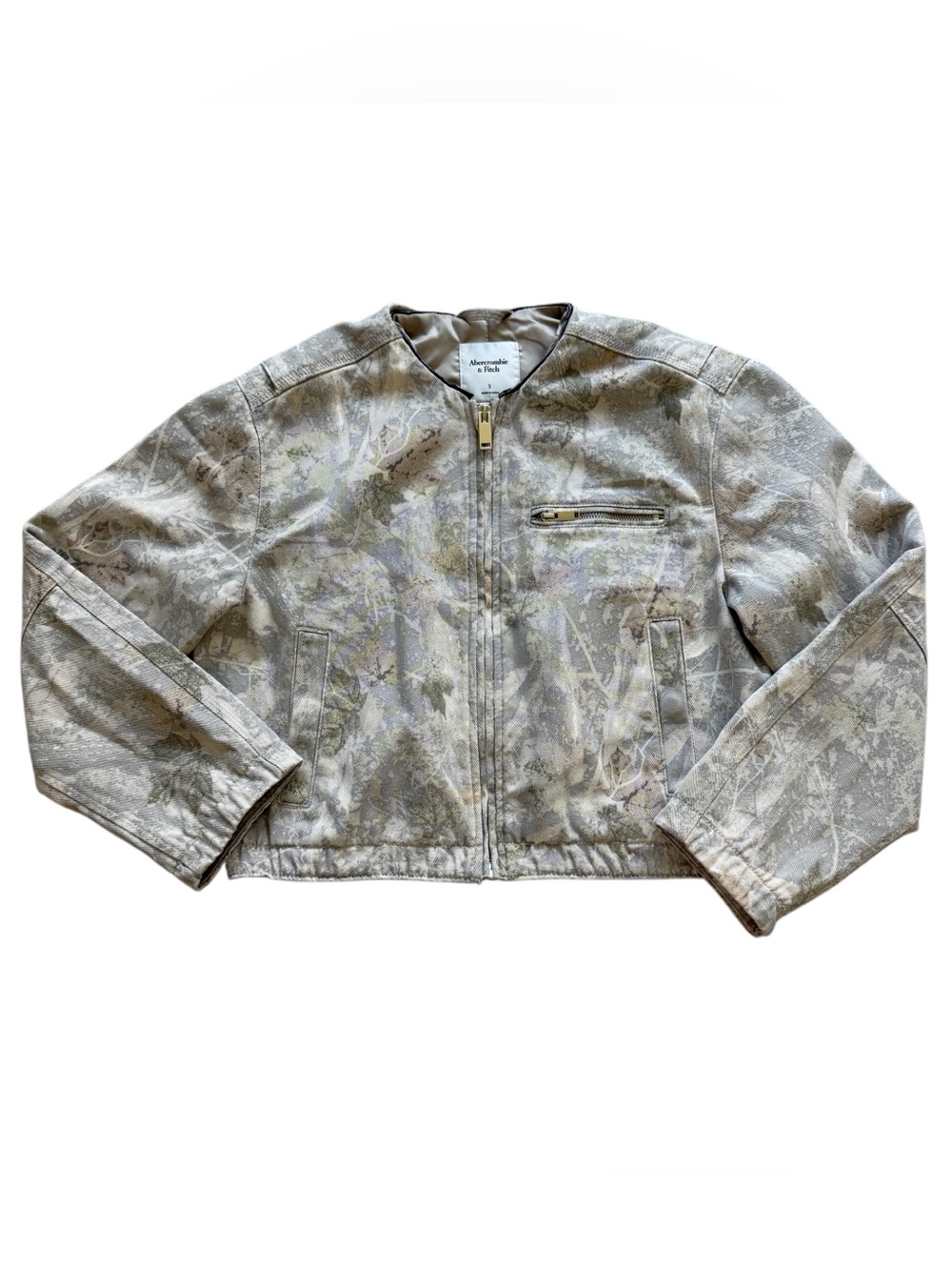 Abercrombie Cropped Workwear Jacket Abstract Camo Utility Streetwear Y2K Women S